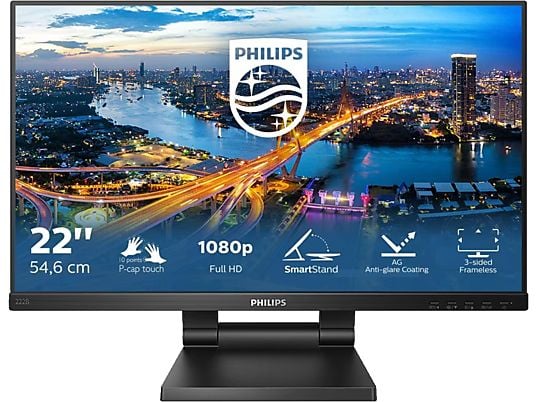 PHILIPS 222B1TC/00 - Monitor, 21.5 ", Full-HD, 75 Hz, Nero
