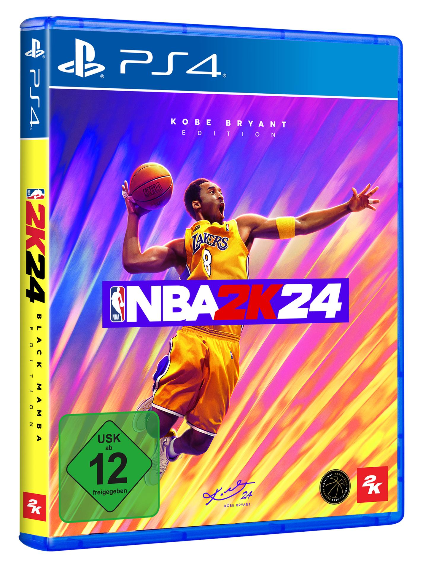 NBA 2K24-Spielcover mit Kobe Bryant im Lakers-Trikot, mit Spieldetails.