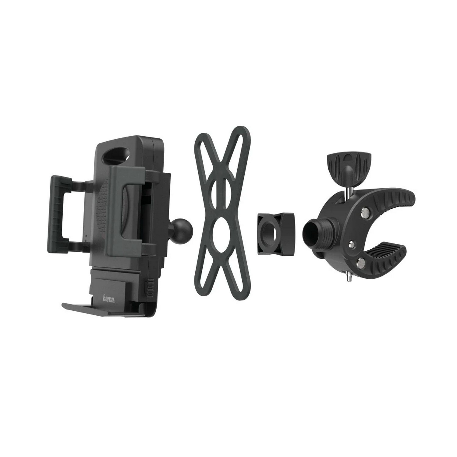 Composants du support de téléphone Hama, diverses pièces sont présentées.