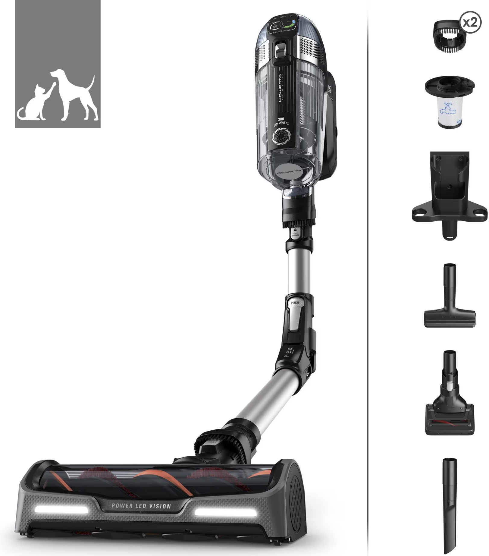 ROWENTA X-Force Flex 14.60 Animal - Kabelloser Staubsauger (Grau/Schwarz)