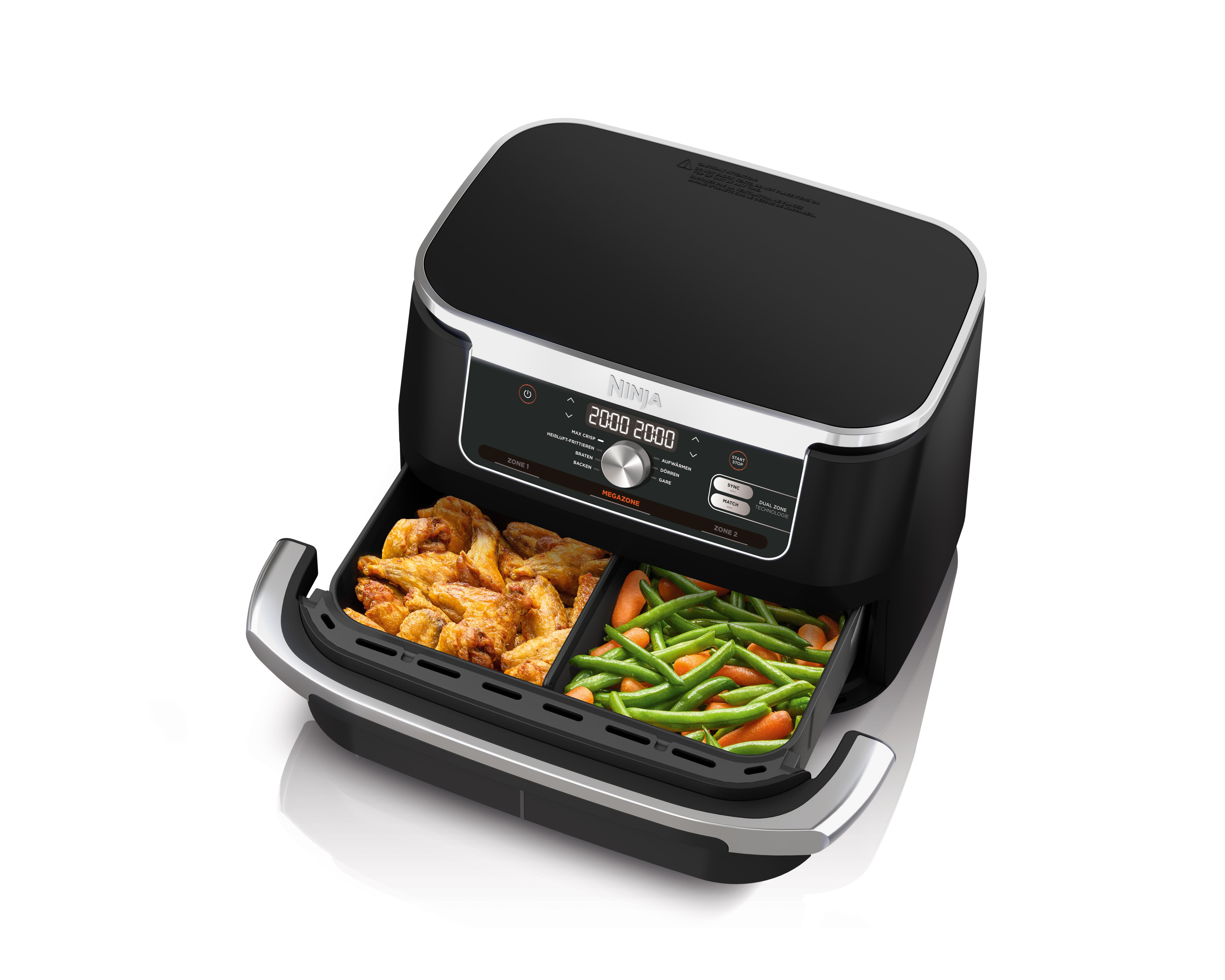 NINJA AF500DE Foodi Flexdrawer Heißluftfritteuse 2470 Watt Schwarz