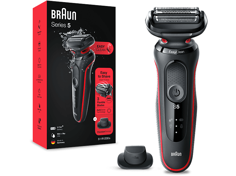 Braun 51-B1000s Series 5 Afeitadora Eléctrica Hombre, Máquina De Afeitar  Barba EasyClean, Uso En Seco Y En Mojado, Recargable, Inalámbrica, Azul