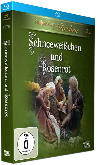 Filmcover: Zwei Frauen und ein Mann vor einem Baum, Titel: Schneeweißchen und Rosenrot.