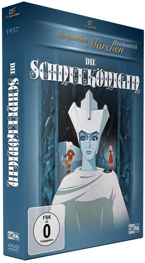 DVD-Hülle. Die Front zeigt eine Cartoon-Illustration einer Königin mit Text.