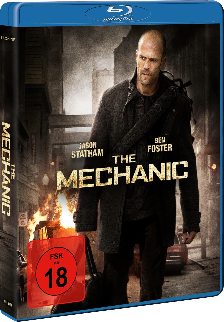 DVD-Hülle für 'The Mechanic' mit Jason Statham, Ben Foster und der FSK 18-Freigabe.