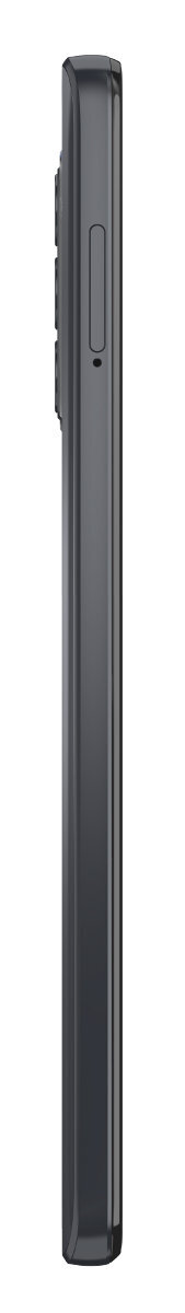 Widok z boku czarnego smartfona. Z boku znajduje się przycisk. Ma ciemny kolor.