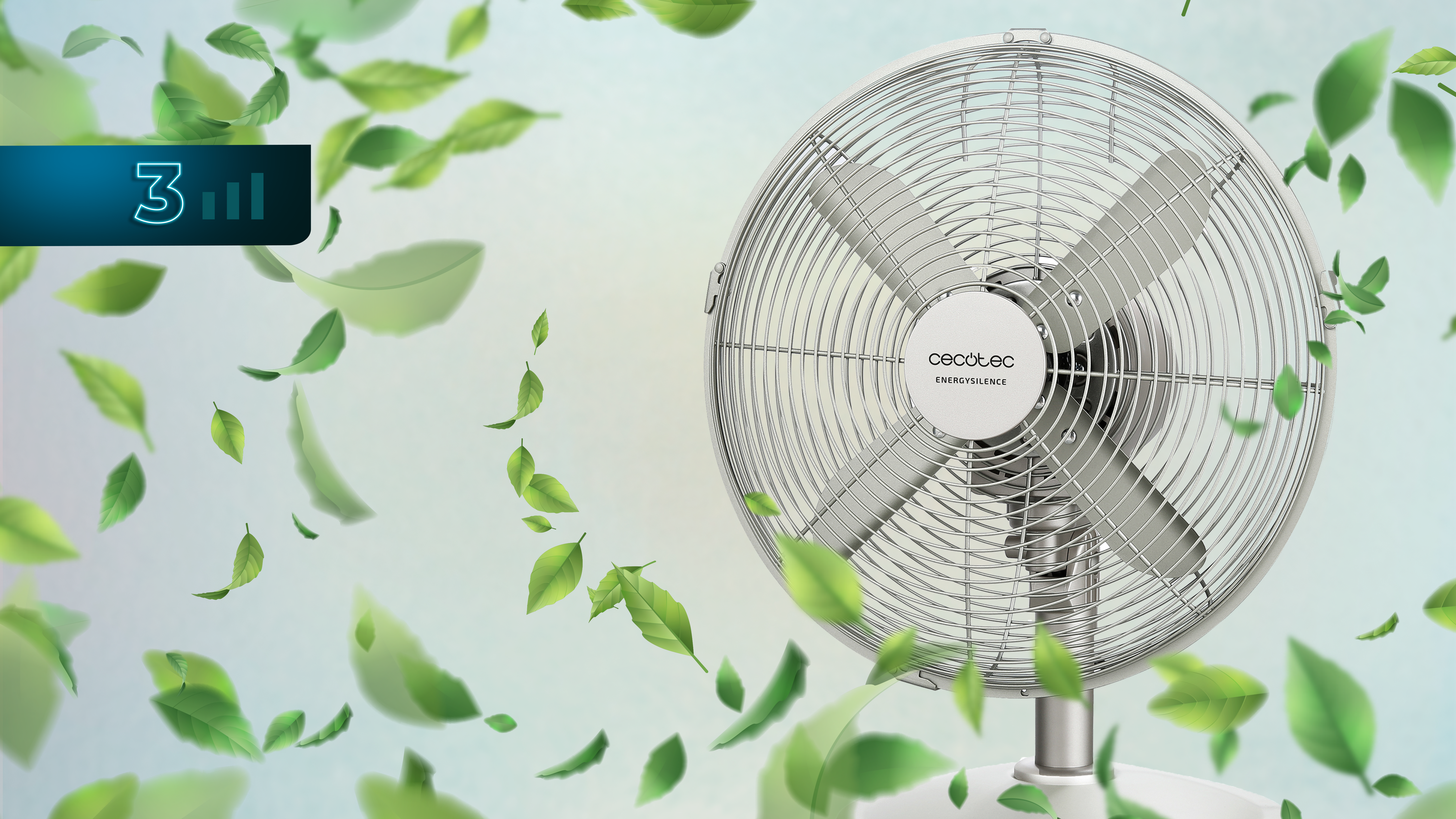 Ventilador de techo con hojas. Un ventilador sopla hojas en el aire.