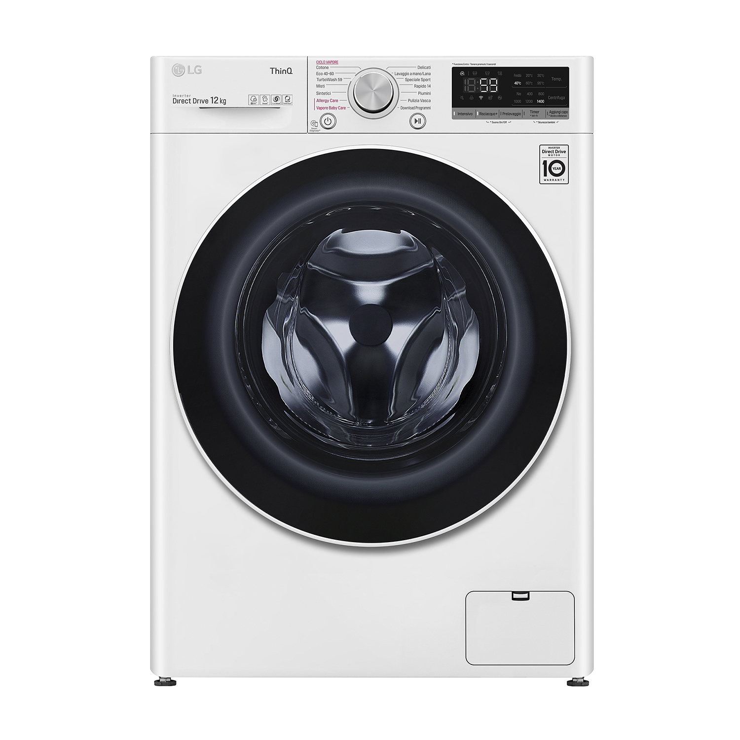 LG F4Wv512S0E Lavatrice, Caricamento frontale, 12 kg, 61,5 cm, Classe B