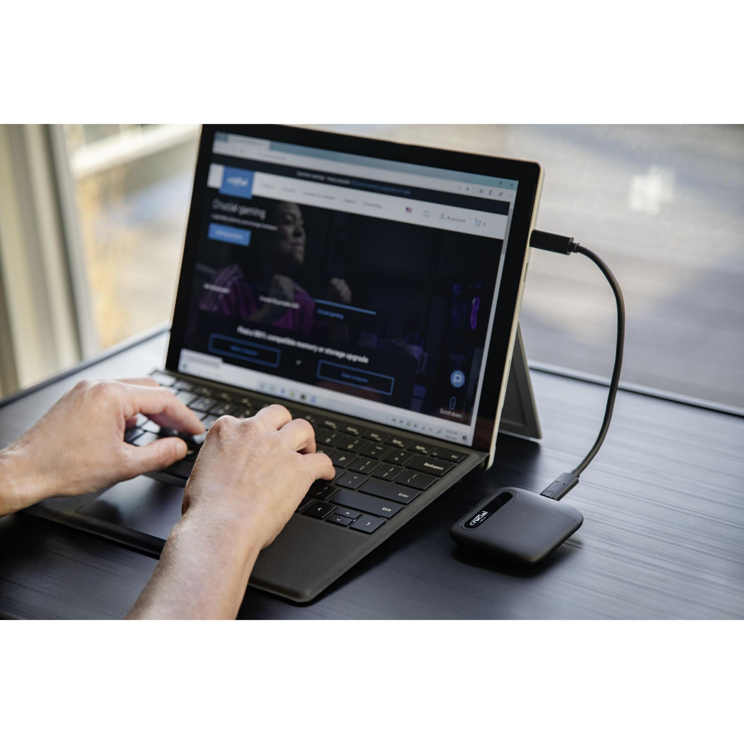 CRUCIAL Portable X6 USB 3.1 Gen 2 Typ-C Festplatte, 4 TB SSD, extern, Schwarz