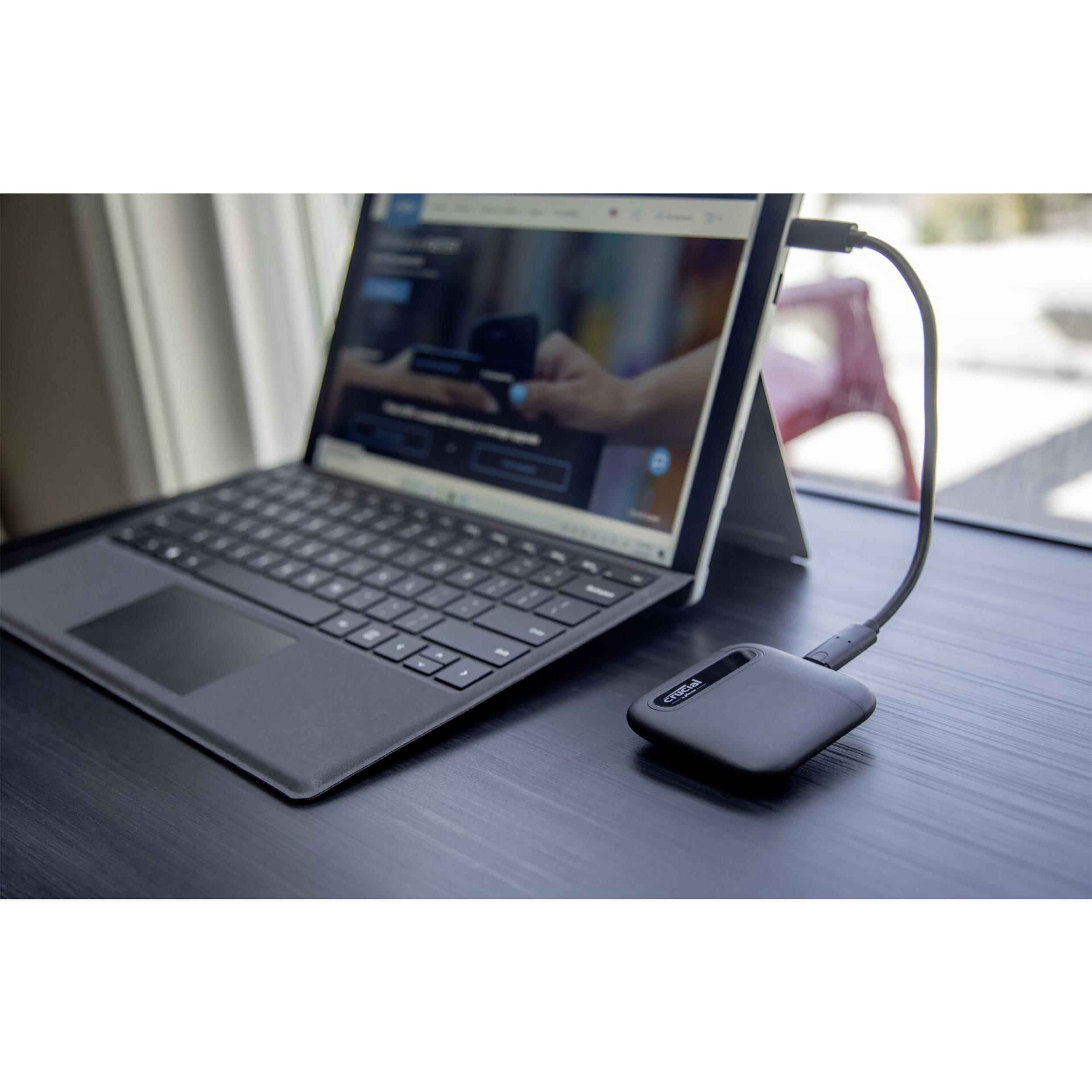 CRUCIAL Portable X6 USB 3.1 Gen 2 Typ-C Festplatte, 4 TB SSD, extern, Schwarz