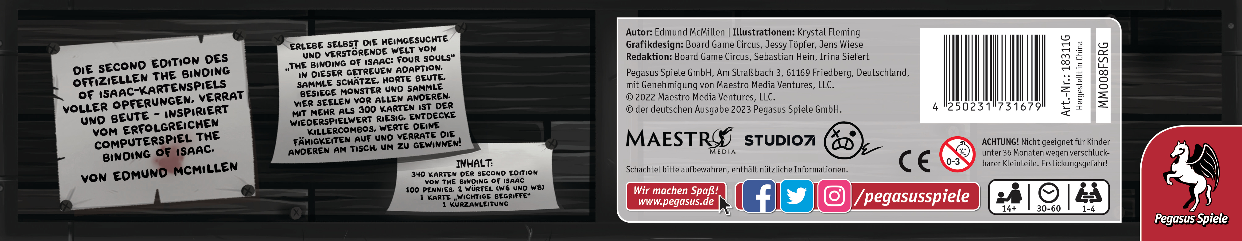 PEGASUS SPIELE Binding of Isaac Brettspiel Mehrfarbig