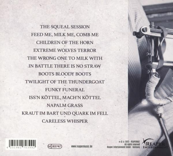 Album-Cover mit Songliste und einem Teil einer Maschine im Hintergrund.