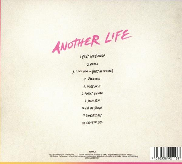 Rückseite eines Albums mit dem Titel 'Another Life'. Songtitel und Credits sind aufgelistet.