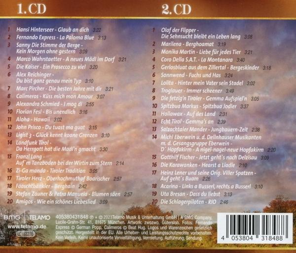 CD-Cover mit Titelliste und Logos. Der Hintergrund ist beige und enthält Text und eine Zeichnung.