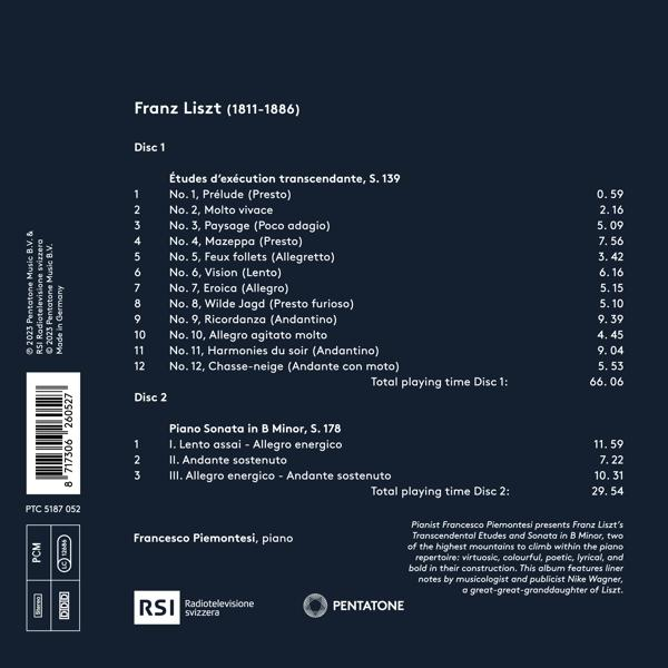 Francesco Piemontesi - Transcendental Etudes And Piano Sonata  - (CD)