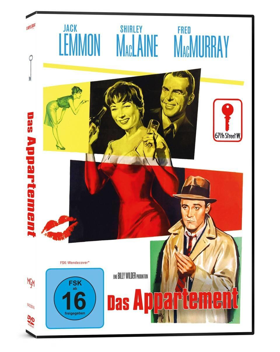 Filmplakat für 'Das Appartement'. Zeigt Schauspieler und Titel.