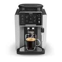 KRUPS KRUPS EA 910E Sensation Kaffeevollautomat mit Brühgruppe aus Metall (Alu Black, Edelstahl-Kegelmahlwerk, 15 bar, Dampfdüse)