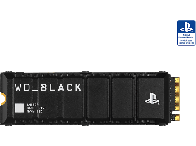 WD_BLACK SN850P NVMe™ mit 4 Konsolen™, für TB, Heatsink Schwarz Gaming SSD, PS5