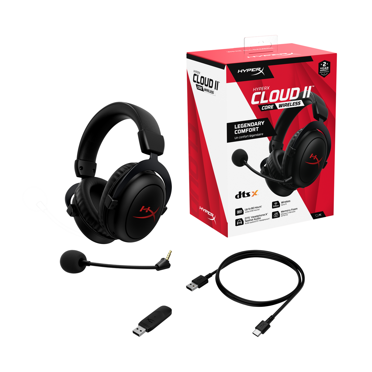 HYPERX HyperX Cloud II Core 6Y2G8AA Over-ear Draadloze