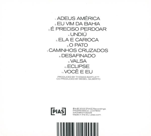 CD tok hátlapja portugál nyelvű dallistával és stáblistával.