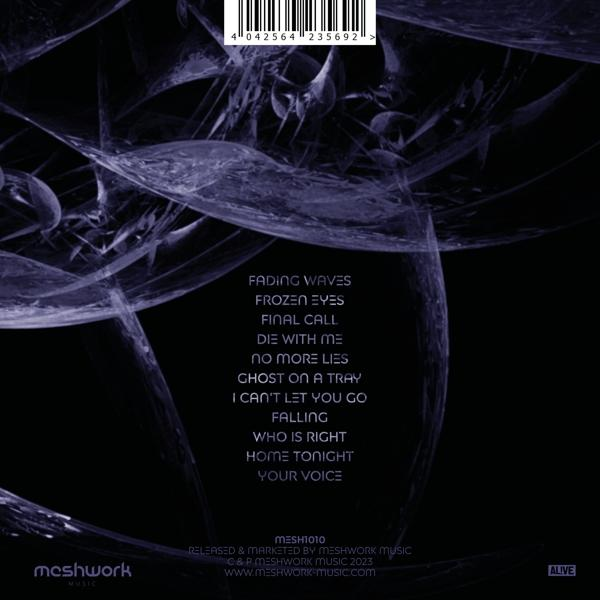 Eine CD-Rückseite mit verschwommenem Hintergrund und einer Liste von Songtiteln.