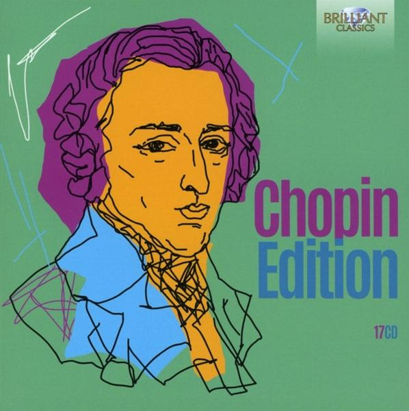 Albumcover mit bunter Illustration von Frédéric Chopin und dem Titel: „Chopin Edition“.
