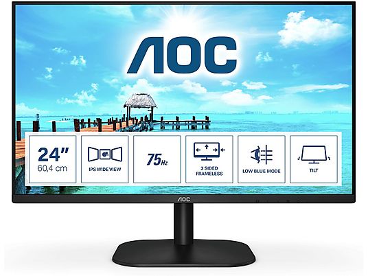 AOC 24B2XH/UE - Monitor, 23.8 ", Full-HD, 75 Hz, Nero