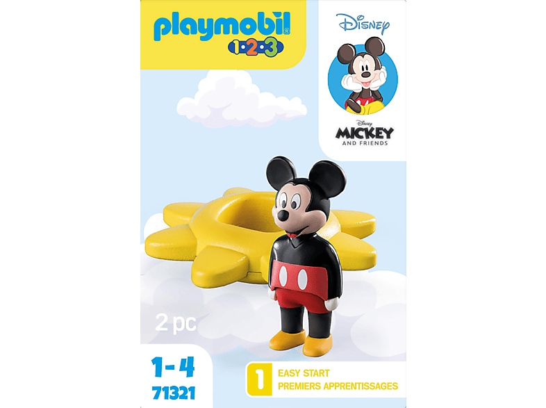 PLAYMOBIL 1.2.3 & Disney: Mickys Drehsonne mit Rasselfunktion Spielset, Mehrfarbig