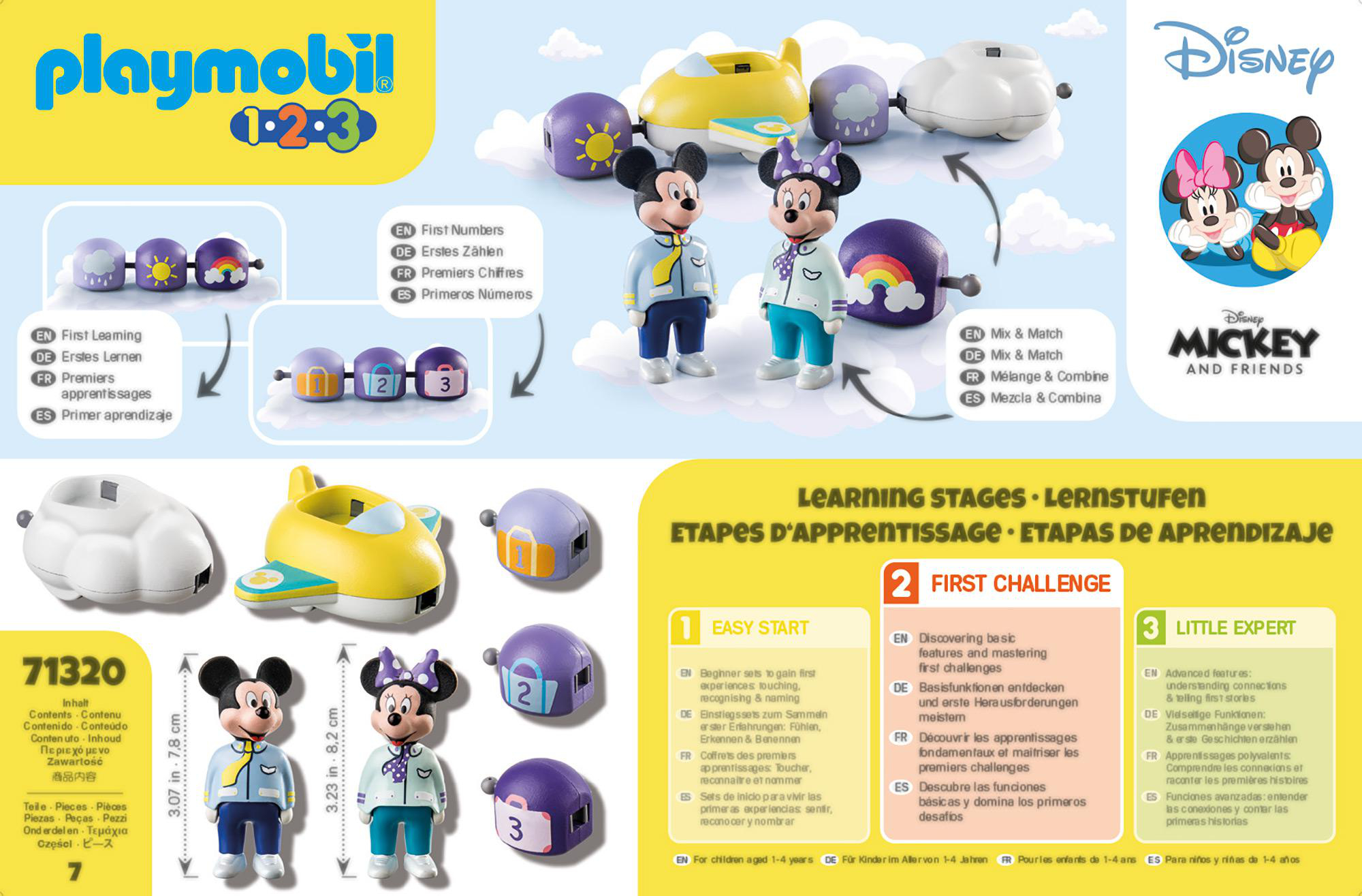 Playmobil-Spielzeugset mit Micky- und Minnie-Figuren und Zug.