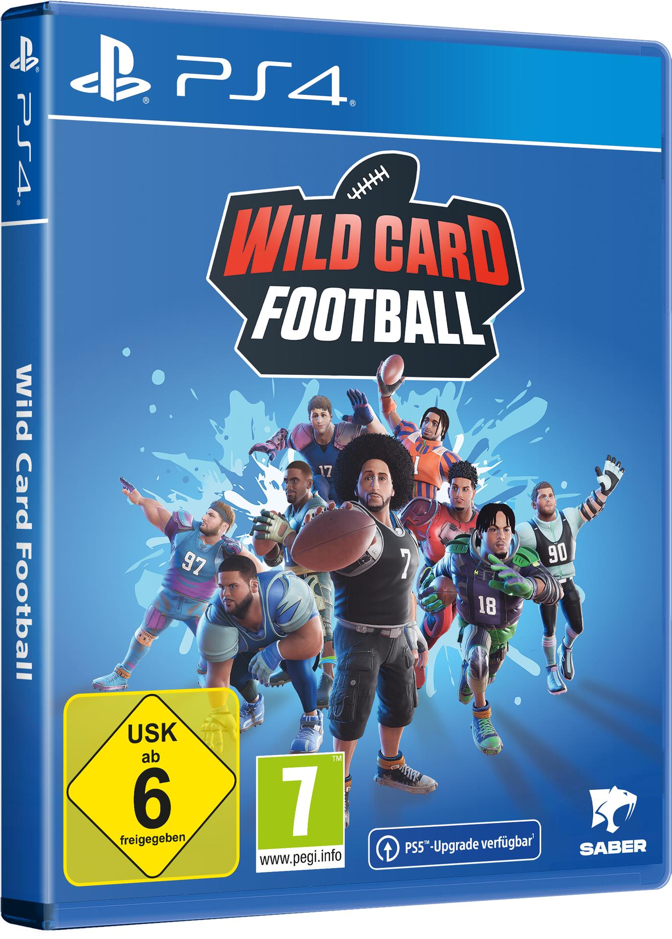 PS4-Spielbox: 'Wild Card Football' mit einem Team animierter Footballspieler.