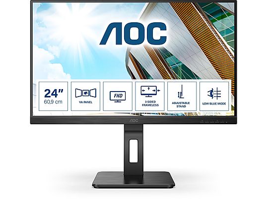 AOC 24P2QM - Monitor, 23.8 ", Full-HD, 75 Hz, Nero