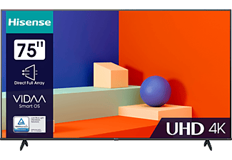 HISENSE 75A6K 4K UHD Smart LED televízió, fekete, 189 cm