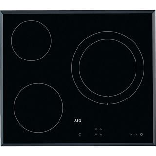 Placa vitrocerámica - AEG HK623021FB, 3 zonas, Zona grande 27 cm, Biselada, 60 cm, Negro