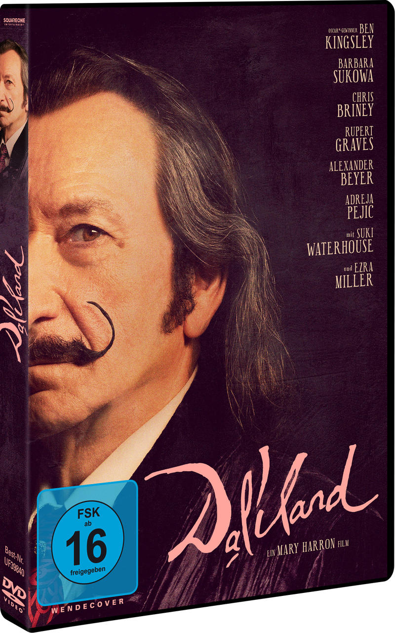 Filmcover mit dem Titel 'Dali Land' und dem Schauspieler Ben Kingsley.