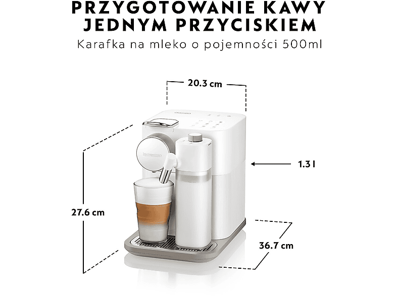 Ekspres na kapsułki DeLonghi DeLonghi EN 640.W Gran Lattissima – zdjęcie 2
