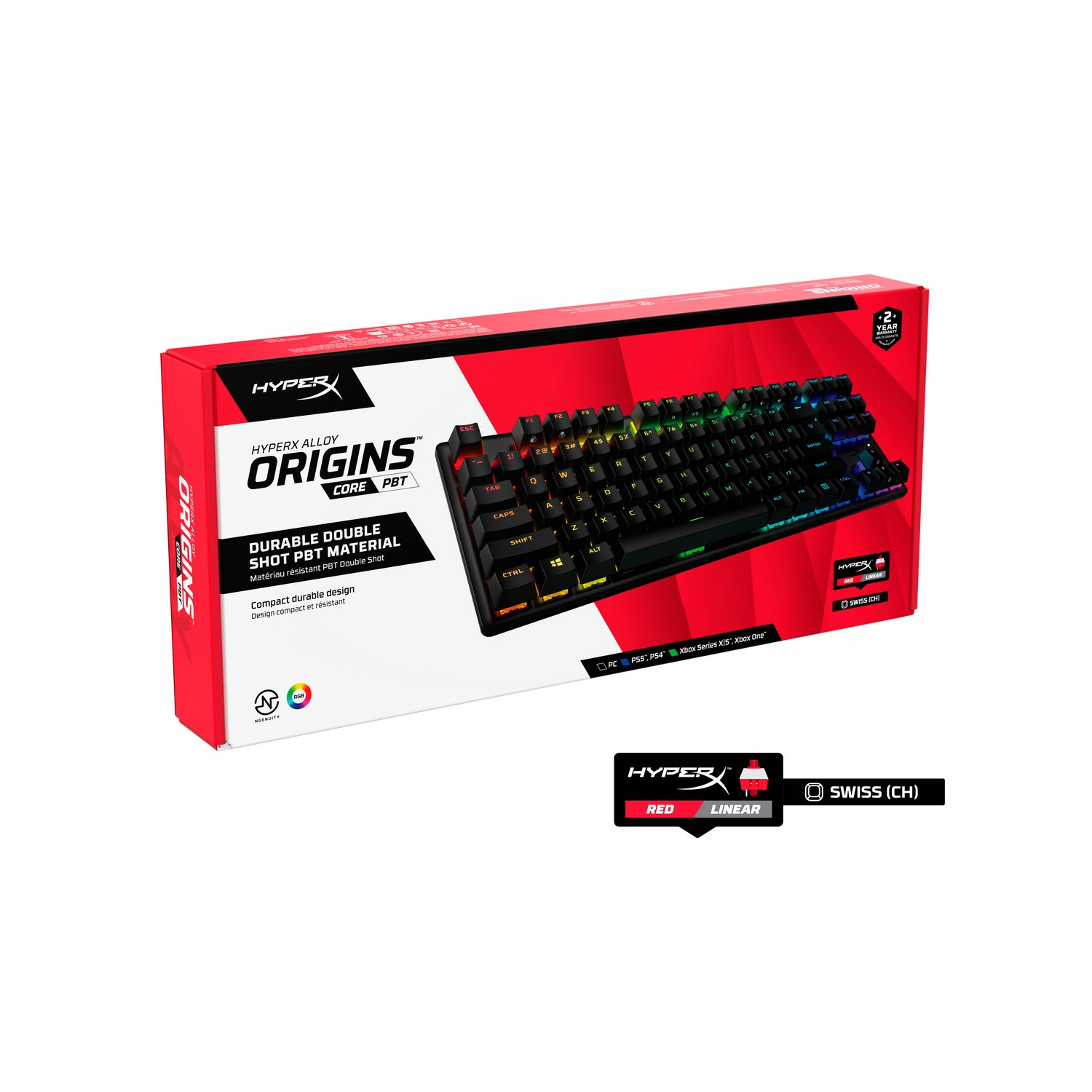 HYPERX Clavier gamer mécanique HyperX Alloy Origins Core PBT HX Red - QWERTZU
