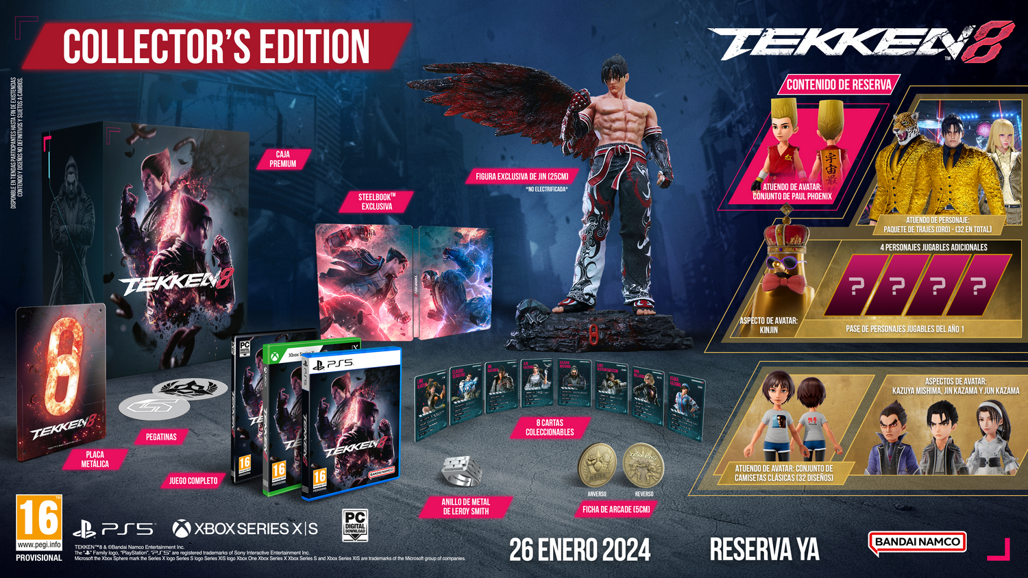 Imagen promocional de un videojuego con varios elementos.