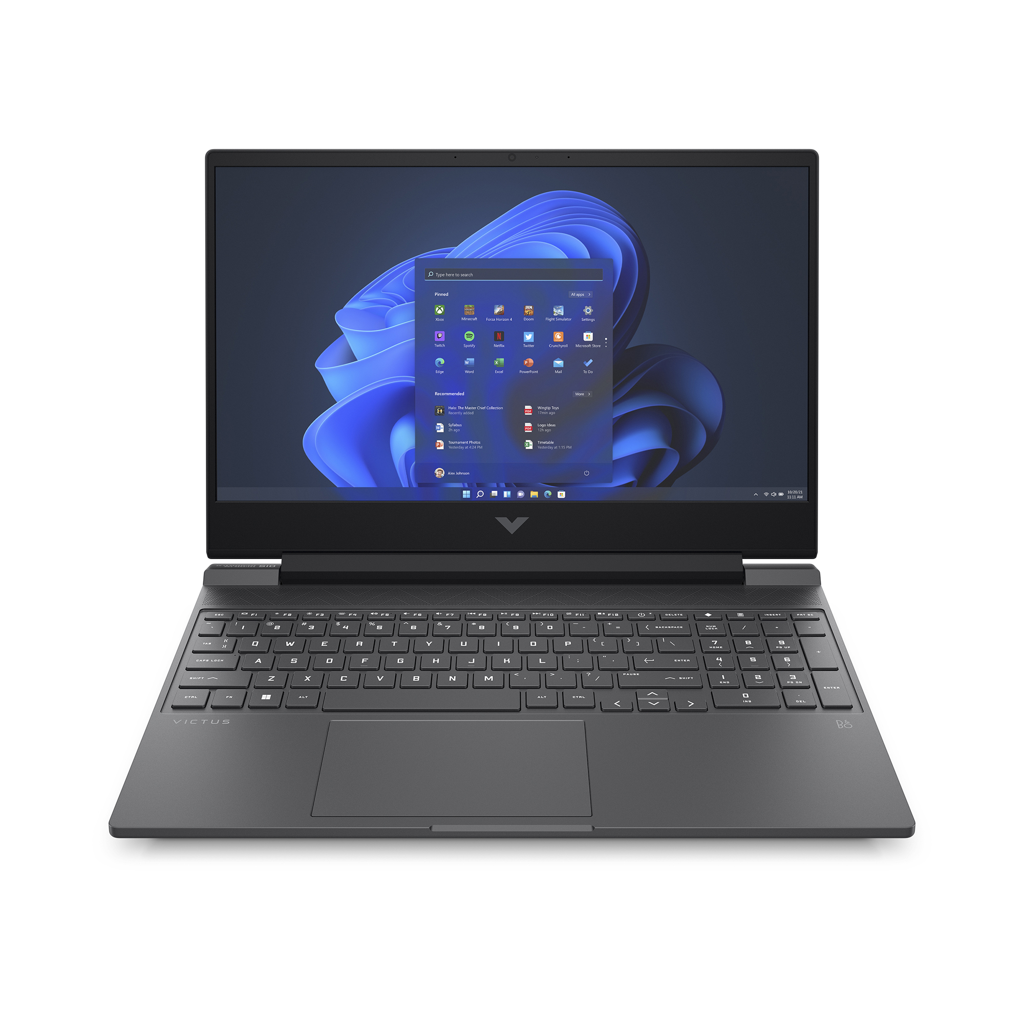 Ekranında Windows arayüzü olan siyah bir dizüstü bilgisayar. Beyaz zemin.