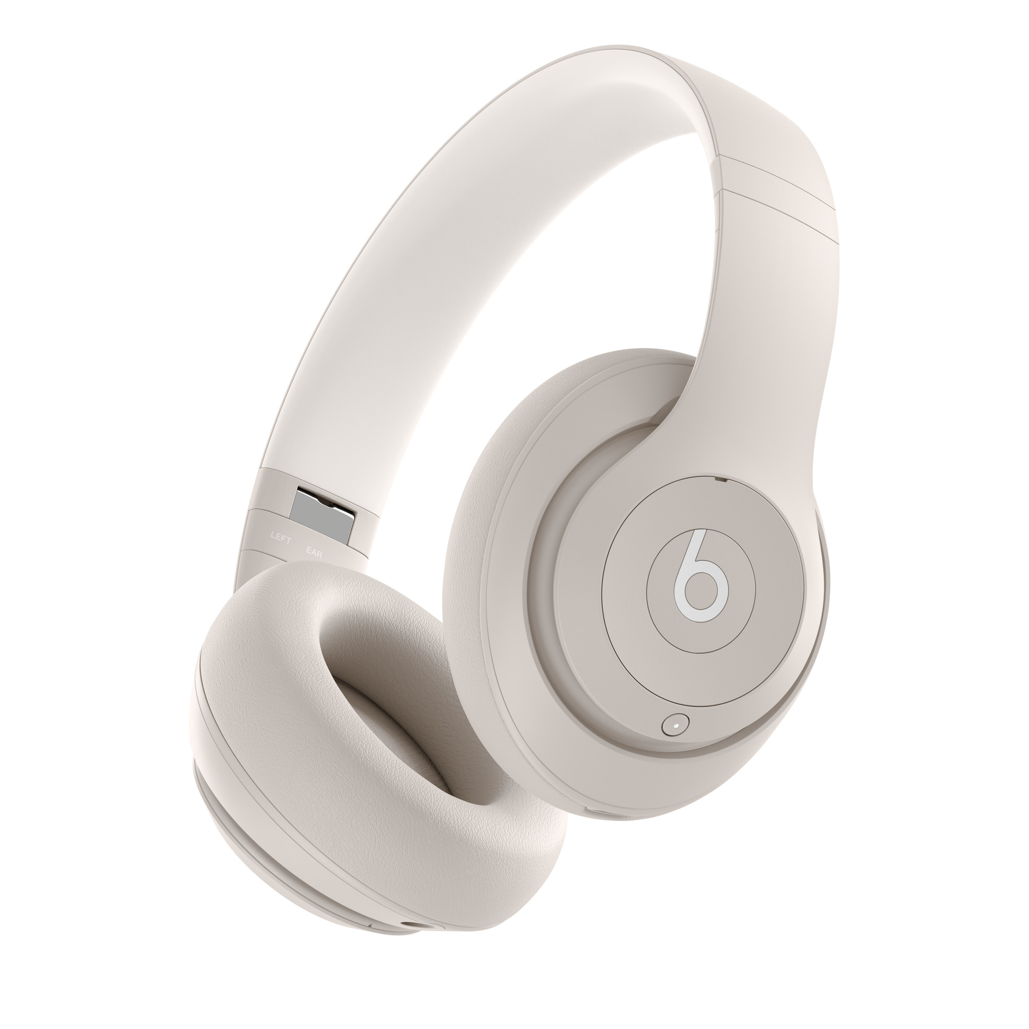 Bej Beats kulaklık. Sol tarafı LEFT ve EAR olarak etiketlenmiş.