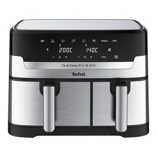 TEFAL EY905D Dual Easy Fry & Grill Heißluftfritteuse 2700 Watt Edelstahl/Schwarz