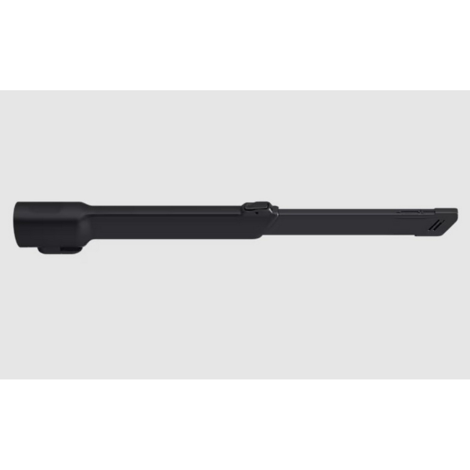 Black vacuum cleaner attachment on a white background.
