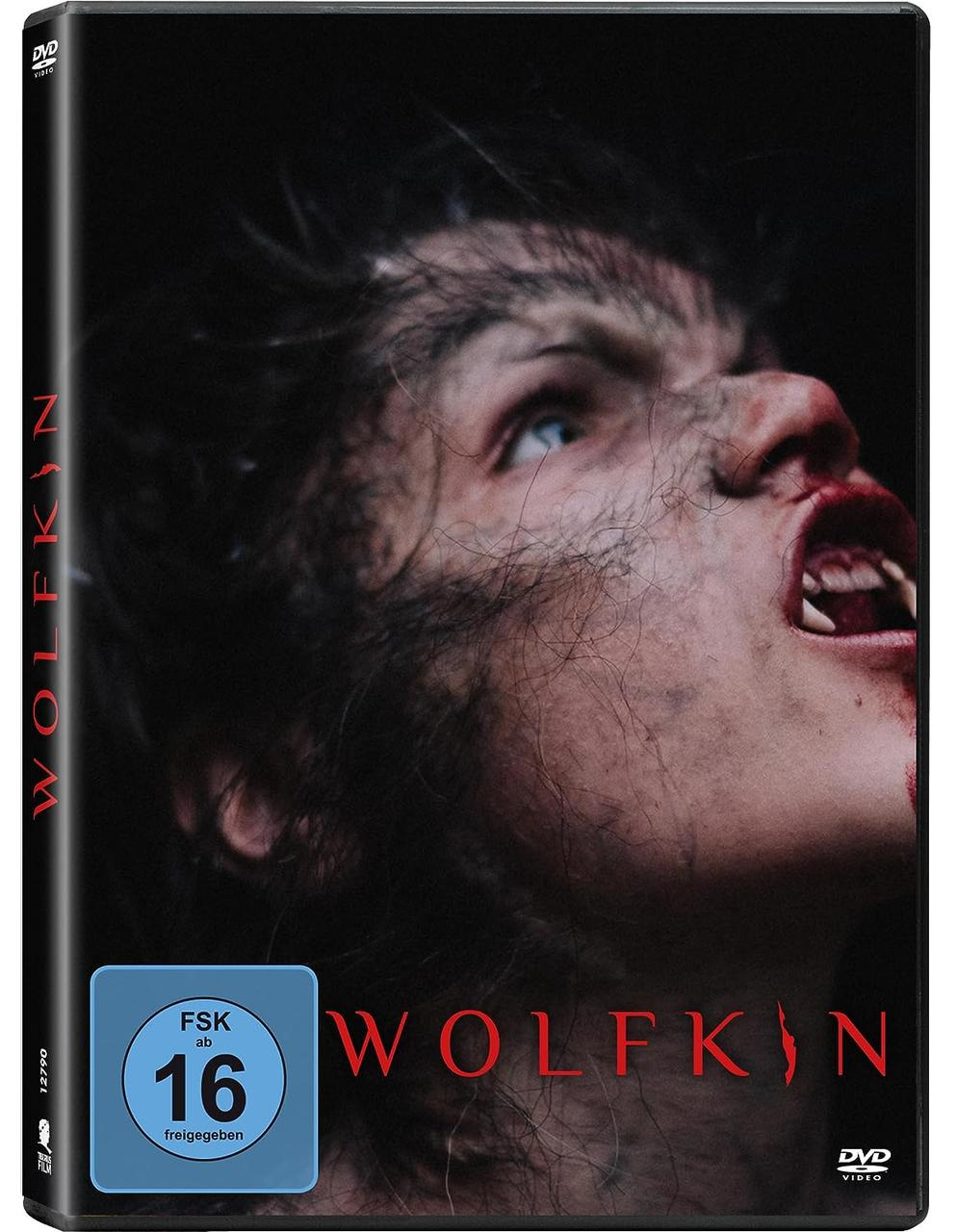 Ein Film-DVD-Cover mit einem Werwolf, der nach oben schaut und knurrt.