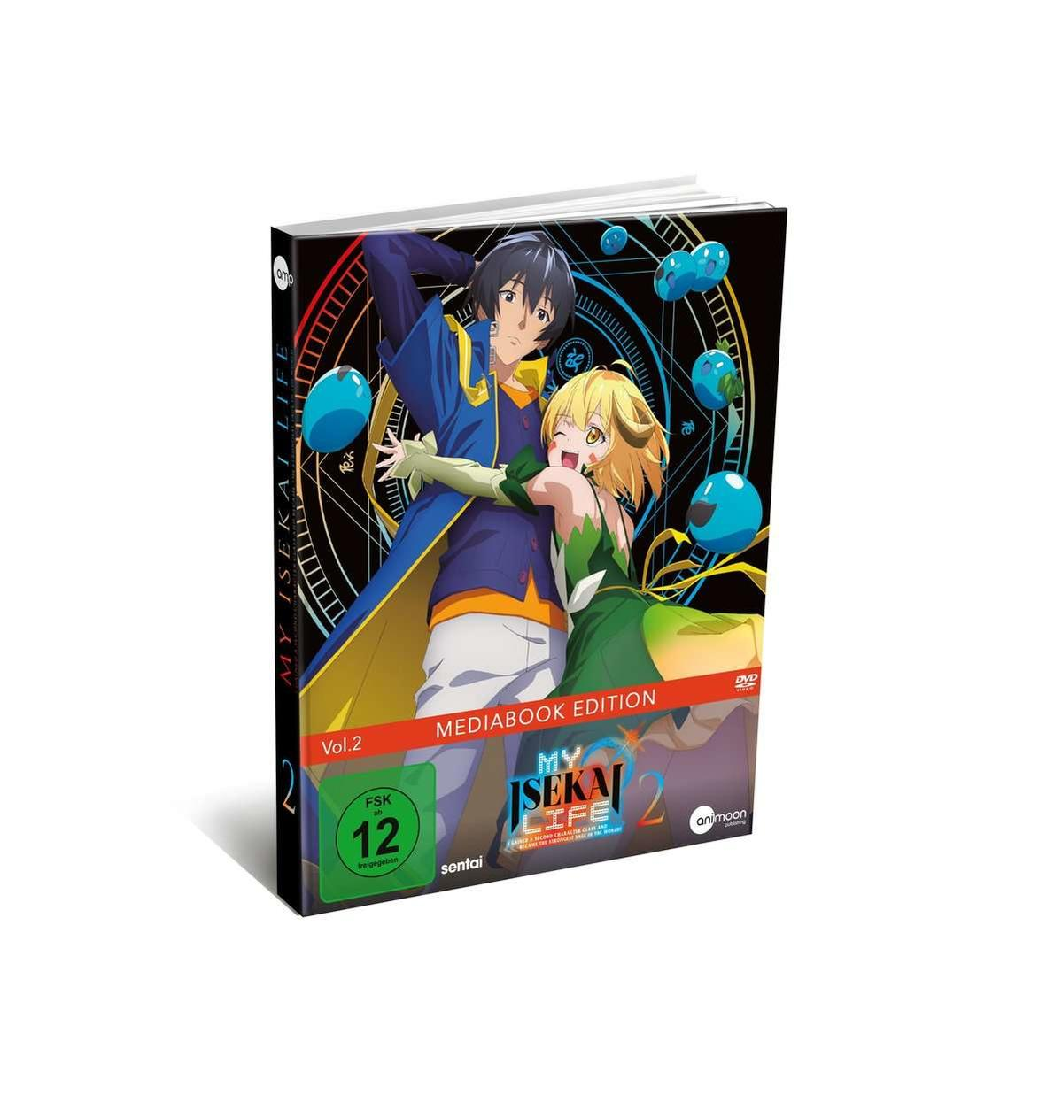 Anime-DVD-Box-Set mit zwei Charakteren auf dem Cover, ein Vol.2-Label.