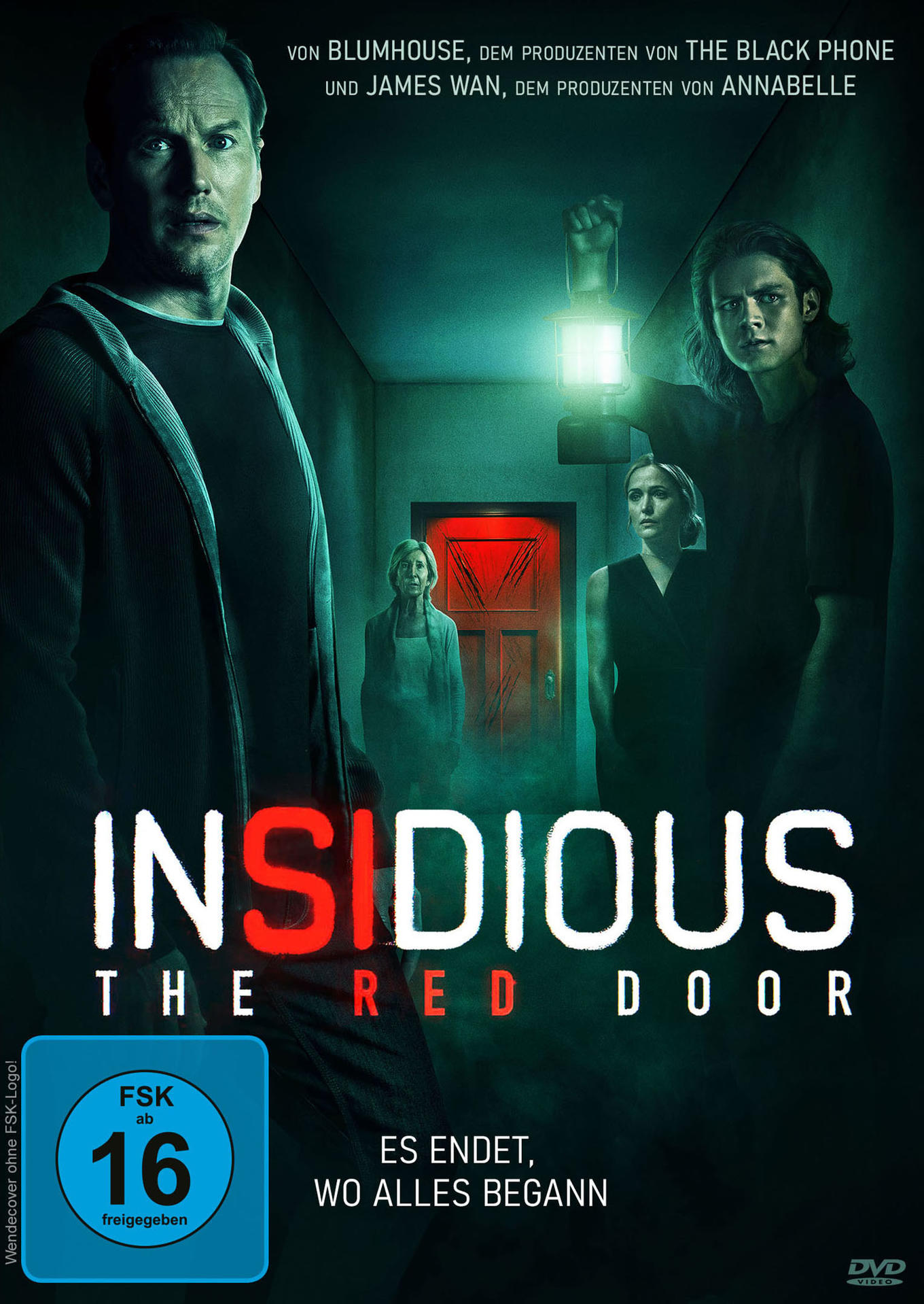 Insidious: The Red Door DVD-Cover mit Schauspielern, roter Tür und Text.