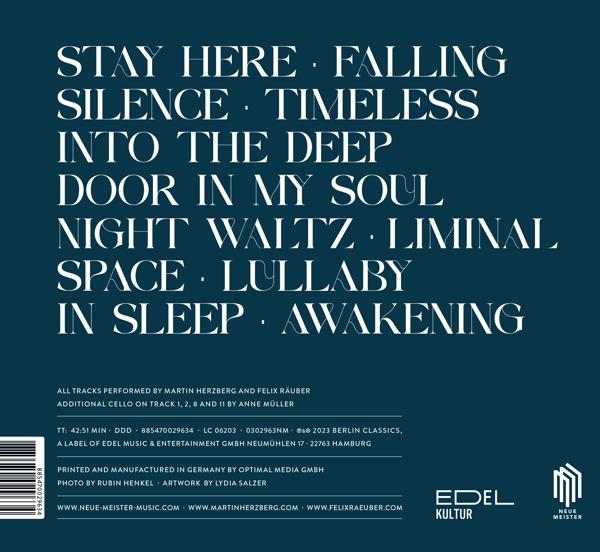 Albumcover mit weißem Text auf dunkelblauem Hintergrund, mehrere Textzeilen.