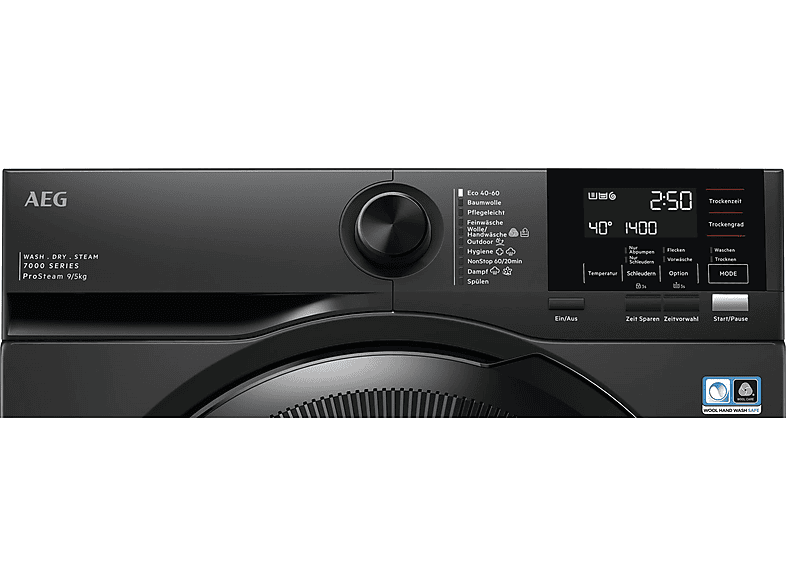 AEG LWR7S65690 Serie 7000 mit ProSteam®-Technologie Waschtrockner (9 kg / 5 kg, 1600 U/Min.)