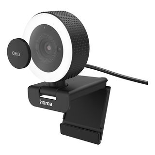 HAMA C-850 Pro - Webcam con luce ad anello (Nero)