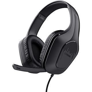 Auriculares gaming - Trust GXT 415 Zirox, Con Cable, Circumaurales, Booster Black
