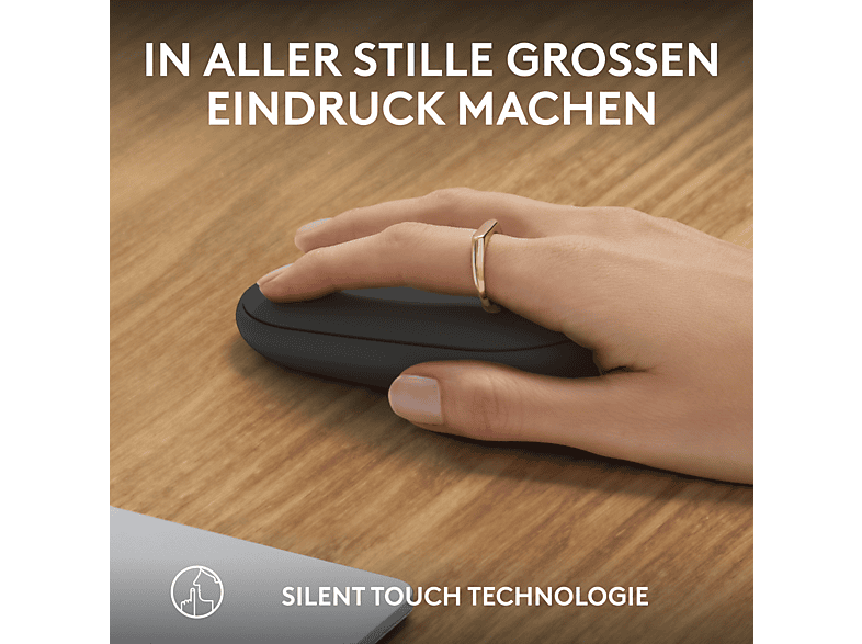 LOGITECH M350s Pebble Mouse 2 Kabellose Maus, Bluetooth, Grafit — Foto 4 von 5