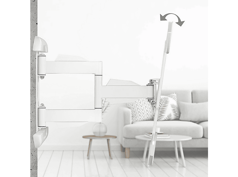 Hama 00220835 TV-Wandhalterung, schwenkbar, neigbar, ausziehbar, 165 cm (65") bis 35 kg, Weiß — Foto 2 von 2